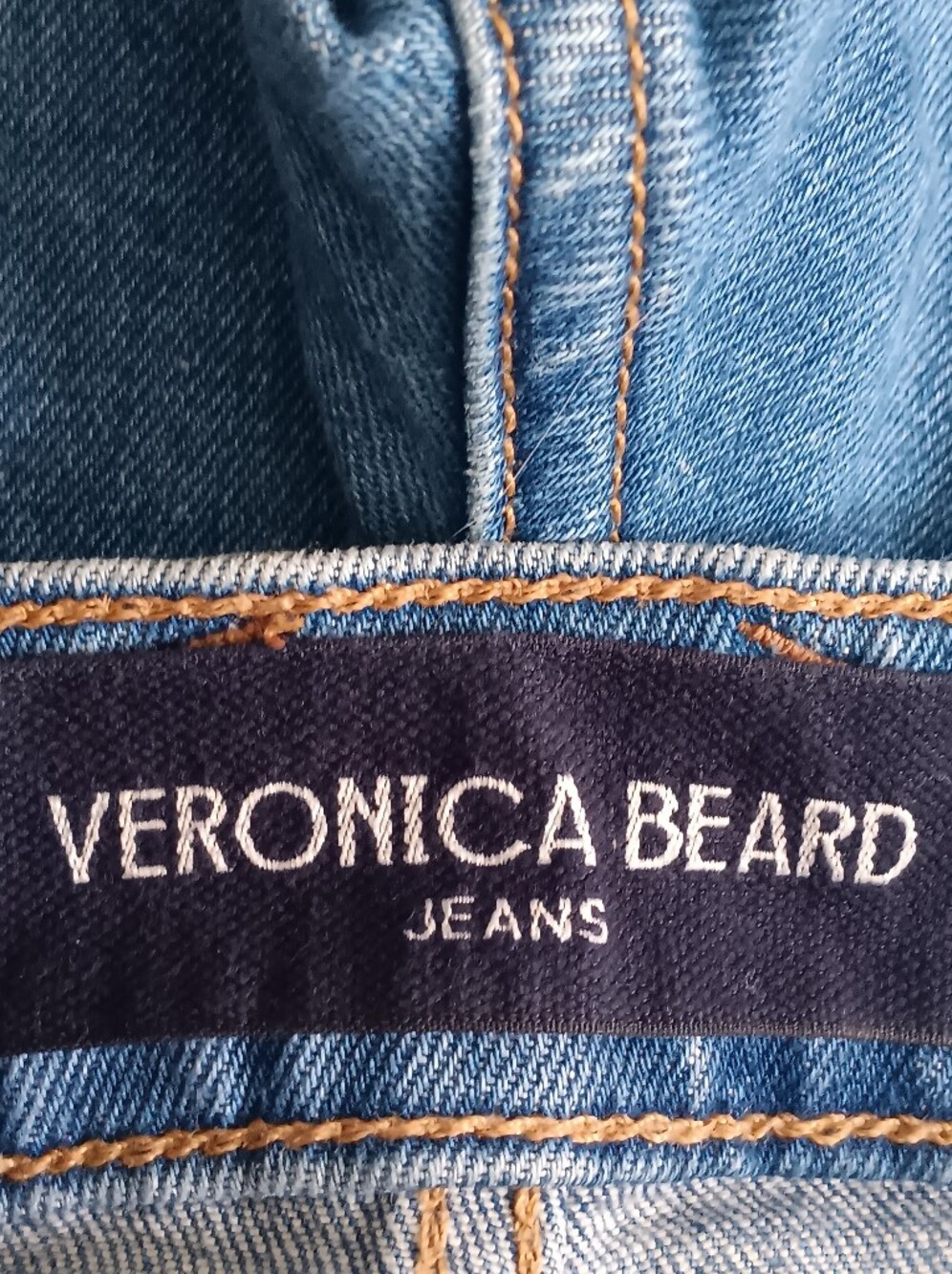 Veronica Beard Grant Blue High Rise Wide Leg Cropped Jeans Raw Hem Denim Size 27 - Picture 7 of 9